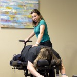 A Mesa Chiropractic patient being stretched by Dr. Wallace