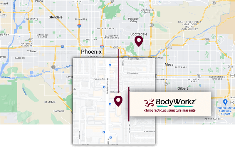 Bodyworkz Map At 2515 N. Scottsdale Rd, Suite 14, Scottsdale, AZ 85257